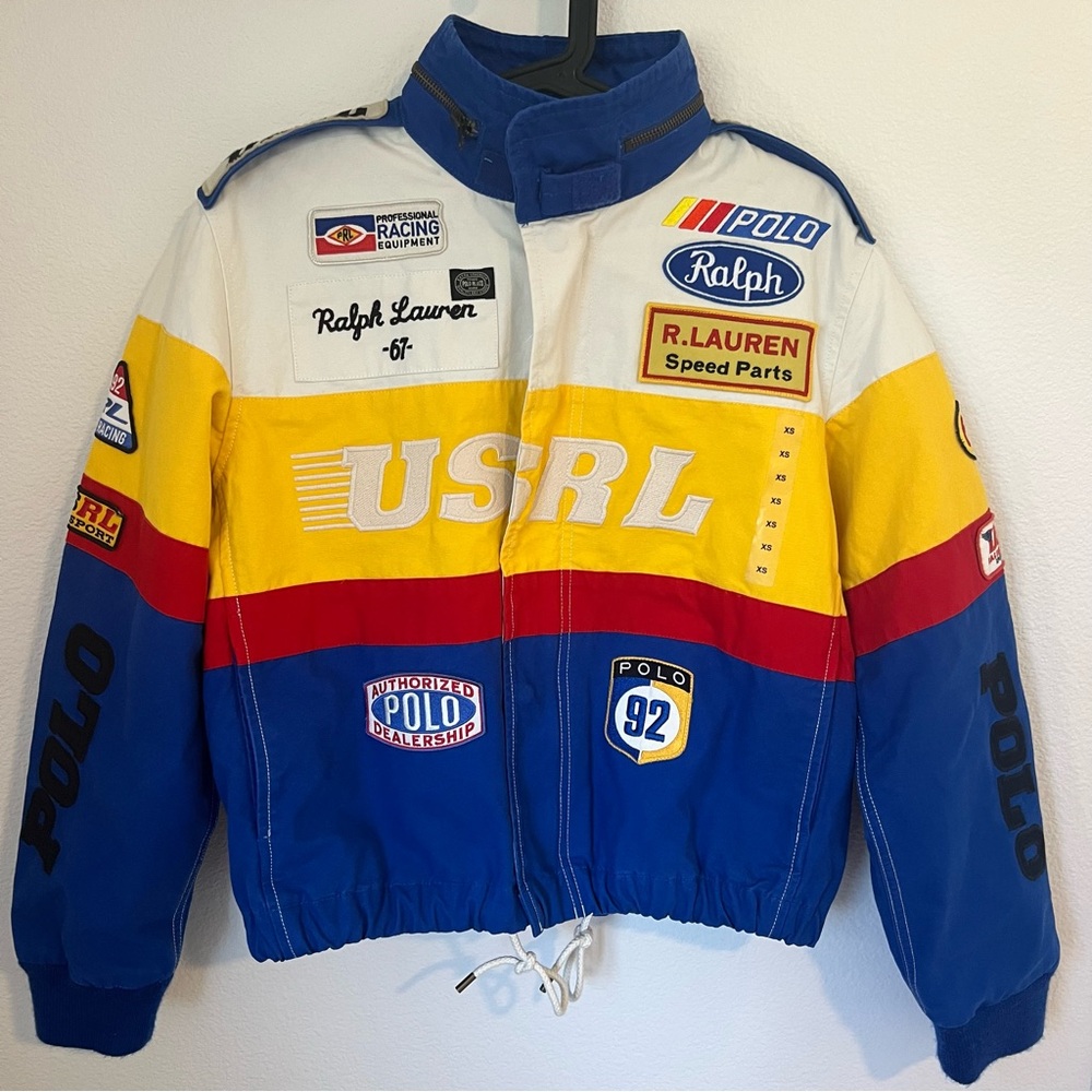 Ralph Lauren Logo Canvas Racing Bomber Jacket NWT